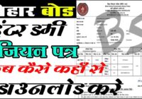 Bihar Board Inter Dummy Registration Card 2025